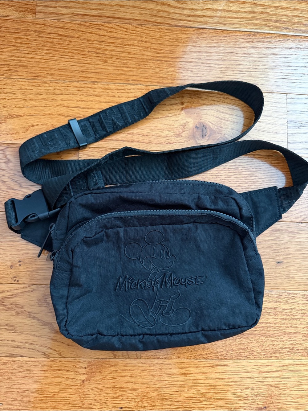 Disney Parks Black Mickey Mouse Waist Bag Crossbody Travel